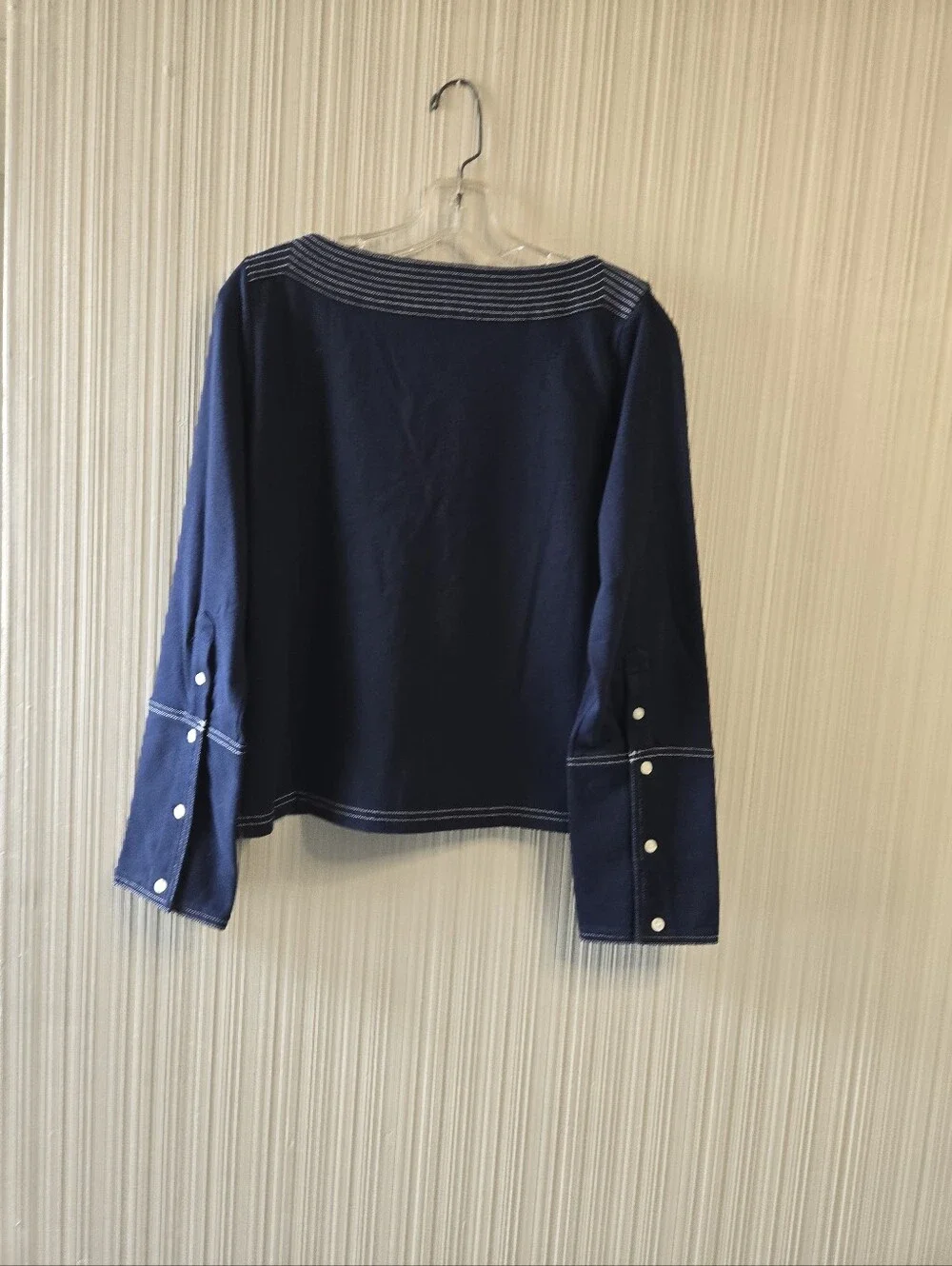 Nwt J. Crew  Contrast Stitch Long Sleeve Shirt  Blue Size XSmall